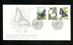 Postal History Brazil FDC #2048-2050 Butterflies insects wildlife 1986 - Picture 1 of 2