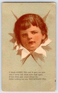 TARJETA COMERCIAL VICTORIANA AGENTE D. CASSINELLI TÉ TRIUMPHANT CA 1880 - Imagen 1 de 2