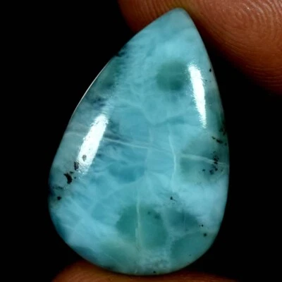 Cabujón de pera Larimar (pectolite) piedras preciosas sueltas 100 % naturales 17,20 quilates Foto 1 de 3