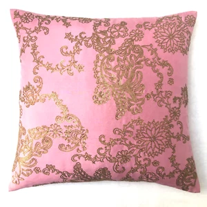 Anke Drechsel Pillow Haute Couture Rose Gold Silk Embroidered Seide Kissen Rosa - Bild 1 von 14