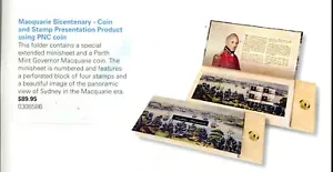 2010 Macquarie Bicentenary Coin and Stamp folder Ltd Edt to 500 only - Picture 1 of 6