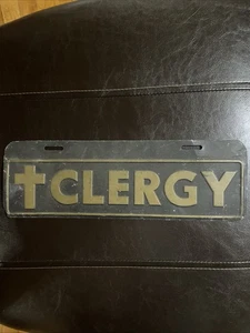Vintage Clergy License Plate Topper - Picture 1 of 2