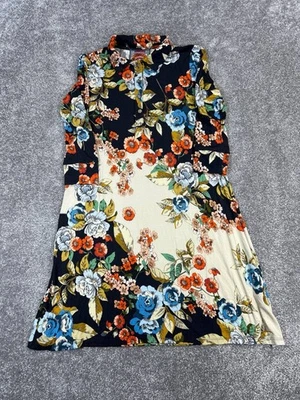 Johnny Was Shirt Dress Womens Xs Blue Orange Beige Floral - Image 1 of 4