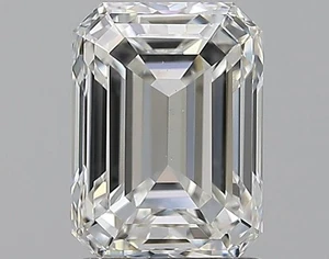 Cert. Diamante estratto naturale taglio smeraldo GIA 1,77 carati sfuso colore G VS1 chiarezza - Foto 1 di 2