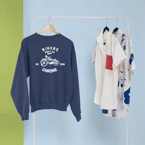 Biker Dont Go Grau Wir Drehen Chrom Sweatshirt Motorrad Fahrer Biker Geschenk - Imagen 1 de 24