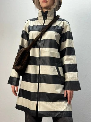 Marimekko Rain Coat Black and White Polka Dots Size Long Puffer Jacket S - Image 1 of 4