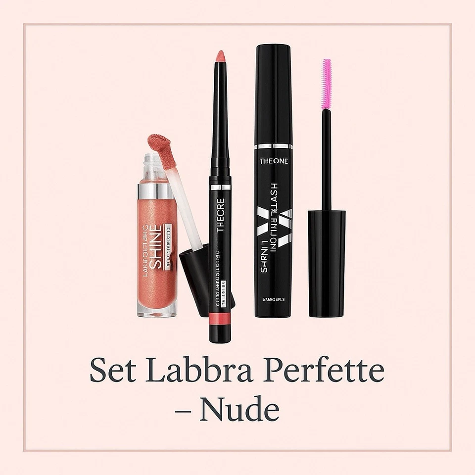 💄 Set Labbra Perfette Nude – Matita + Gloss + Mascara THE ONE Oriflame - Imagen 1 de 4