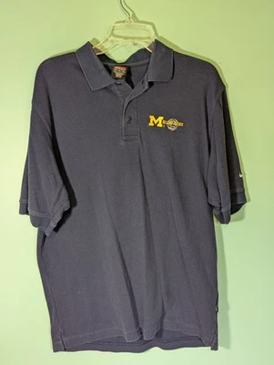 University of Michigan Blue Aces Nike Polo Shirt Size Medium Dri-Fit - Image 1 of 4