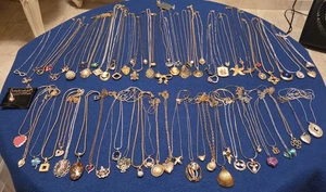 Vintage Mod Pendant Necklace Lot Of 73.dainty.27 Signed  Monet Michael Kors... - Picture 1 of 24
