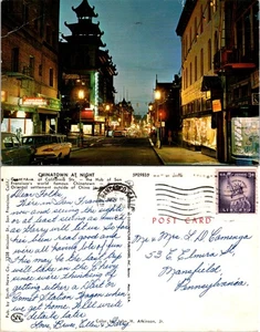 Postal Nighttime Chinatown San Francisco - Imagen 1 de 1