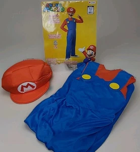 Super Mario Bros Mario Kinder Halloween Kostüm Größe M (7-8) Verkleidung #122 NEU - Bild 1 von 13