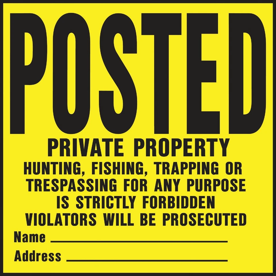 Hy-Ko Heavy Gauge Plastic Sign, Posted Private Property YP-1 Pack of 20 - Image 1 of 1