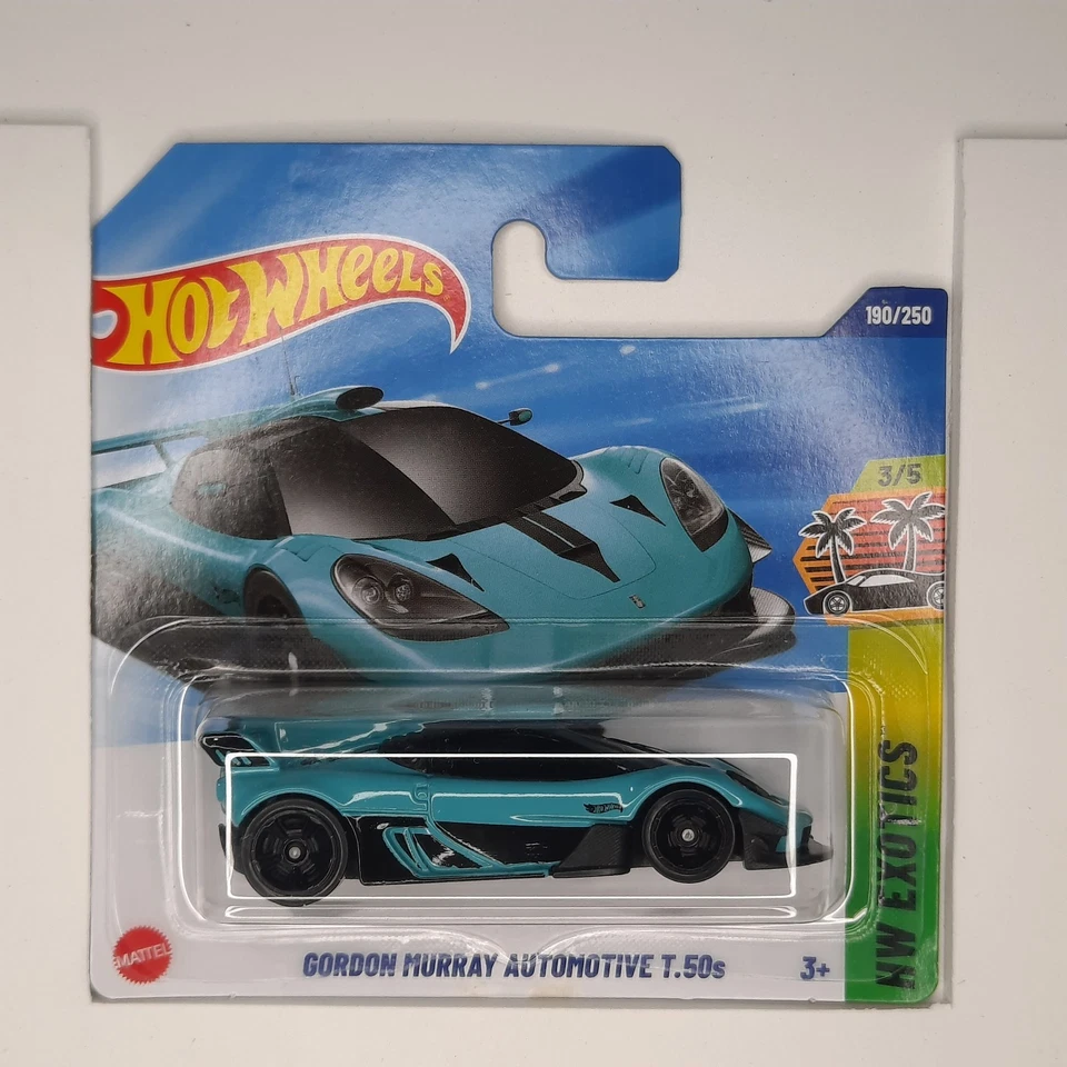 Hot Wheels Mattel 2025 Gordon Murray Automotive T.50s 190/250 HW Exotics 3/5 - Immagine 1 di 1
