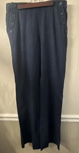 Pantalone marinaio Banana Republic taglia 10 gamba larga blu navy bottoni nautico - Foto 1 di 12