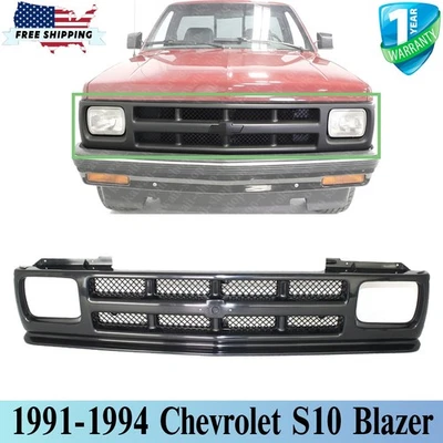 Front Grille Textured Black Shell & Insert For 1991-1994 Chevrolet S10 Blazer - Imagem 1 de 4