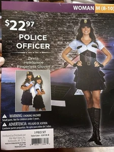 Halloween Costumes Womens Police Officer, 3 Piece, New In Package. - Picture 1 of 5