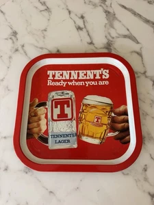 Vintage Tennent's Larger Metal Serving Tray "Ready When You Are" 13" 1970s - Picture 1 of 2