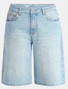 No Boundaries Women's High Rise Denim Jorts 12 " Light Enzyme Size 4 ($) - Picture 1 of 5