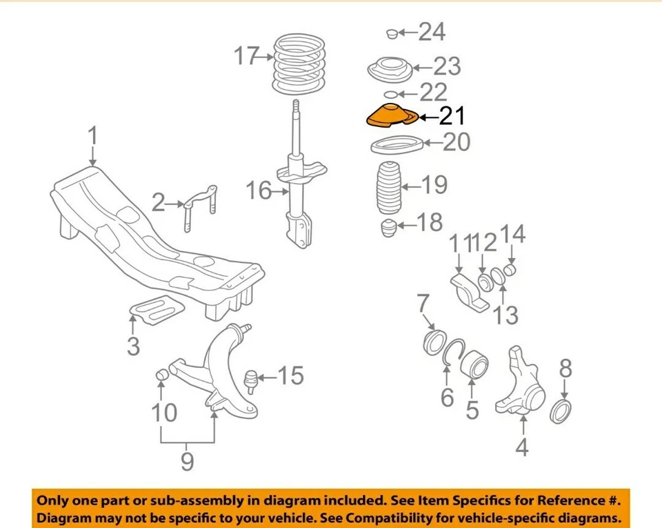 Asiento de resorte de puntal delantero 1990-2014 OEM SUBARU Legacy Outback Tribeca 20323AA100 Foto 1 de 4