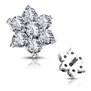 Piercing Microdermal Fiore 7 Zircone Bianco - Foto 1 di 1