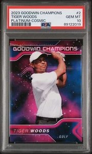 Tiger Woods 2023 UD Goodwin Champions Cosmic /199 P2 PSA 10 Pop 1 - Picture 1 of 2