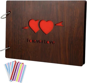 DIY Fotoalbum, Holz, Ringbuch, Geschenk, Hochzeit, Erinnerungen, Schnitzerei, Vi - Bild 1 von 7