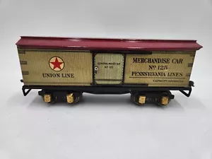 PREWAR IVES #125 UNION LINES MERCHANDISE CAR O GAUGE - Picture 1 of 6