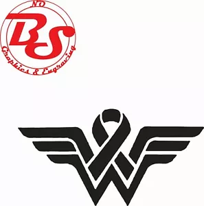 6" Cancer Wonder Woman Ribbon Survivor Awaremness Vinyl Decal Sticker noBS - Picture 1 of 19
