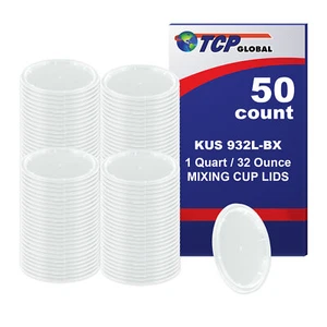 Box of 50 Lids - Quart size - Custom Shop /TCP Global 32 Ounce Paint Mix Cups - Picture 1 of 4