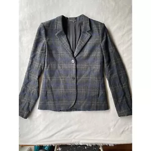 Theory Womens Plaid Blazer - Y2K Baby Alpaca & Wool Blend - Size 8 - Dark Academ - Picture 1 of 10