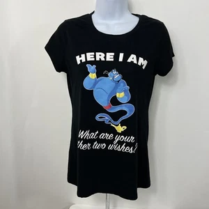 Disney Aladdin T-Shirt Youth Girls Large Black Short Sleeve Crew Neck Genie - Picture 1 of 8