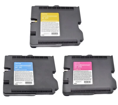 For Printers GX5050N GX3050SFN Ricoh GC 21-CYM Ink cartridge -Inkjet Genuine - Image 1 of 4