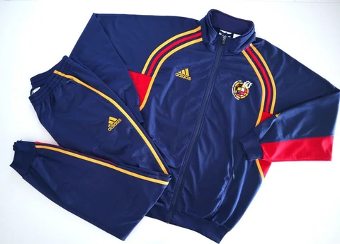 SPAIN 2000/01 Adidas Training Football Tracksuit L Mens Soccer Jacket Track Top Cover