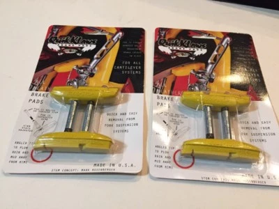 2 Juegos Kool Stop Bicicleta Bicicleta CANTILEVER Canti Zapatos Freno Sin Roscas AMARILLO Foto 1 de 4