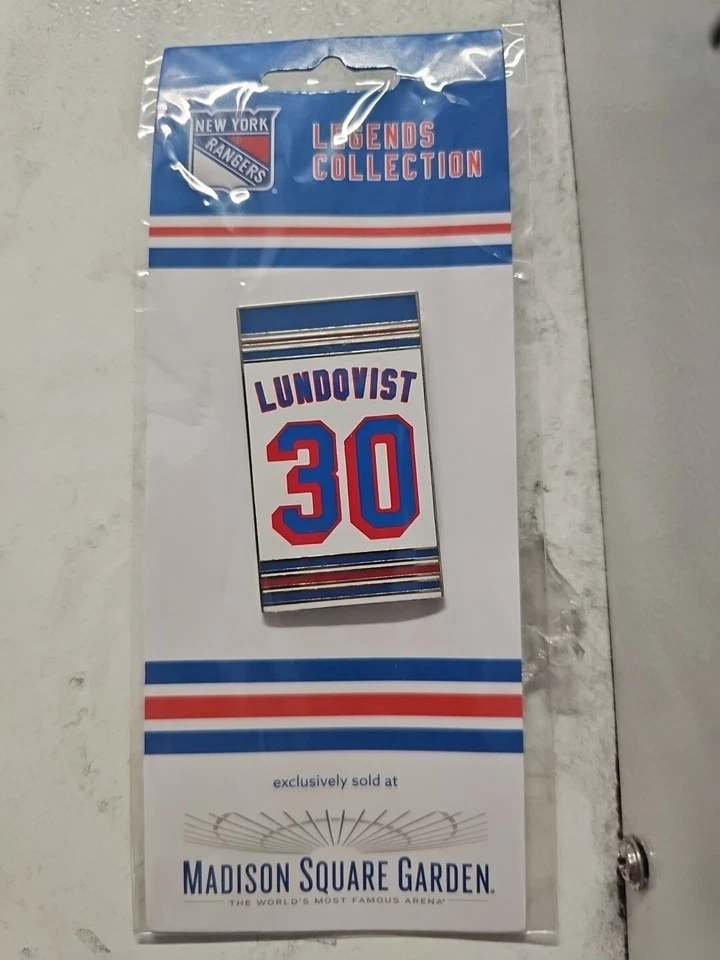 Prendedor de pancarta de noche de jubilación Henrik Lundqvist #30 exclusivo de los New York Rangers MSG Foto 1 de 1