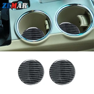 2x Portavasos de fibra de carbono interior pegatina embellecedor para Toyota Highlander 2008-2013 - Imagen 1 de 10