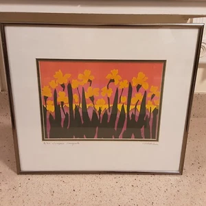 "Jumpin' Jonquils"" Blumen Serigraph der kalifornischen Künstlerin Mary Michel - 16"" x 14" - Bild 1 von 11