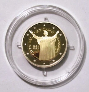 *VATICANO 2 EURO 2022 DANTE PROOF 125° ANNIVERSARIO NASCITA PAPA PAOLO VI - Picture 1 of 3