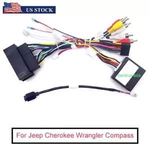 Car 16pin Android Wiring Harness & Canbus box For Jeep Cherokee 2015-19 Renegade - Picture 1 of 5