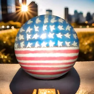 Rustic American USA Flag Round Print Paperweight 3 Inch Felt Bottom - Picture 1 of 5