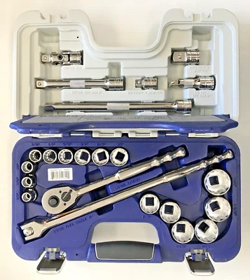 23-Piece 1/2" Drive 12-Pt SAE Basic Tool Set, Rugged-Case-System, Williams 50609 - Image 1 of 4
