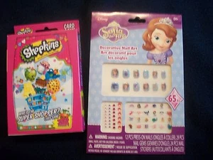 Sofia The First Decorative Nail Art + Shopkins Super Shopper Card Game Child Kid - Picture 1 of 1
