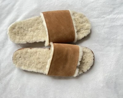 LL Bean Wicked Good One Band Slide Slipper Women's 10 Modern Boho Shearling - Image 1 of 4