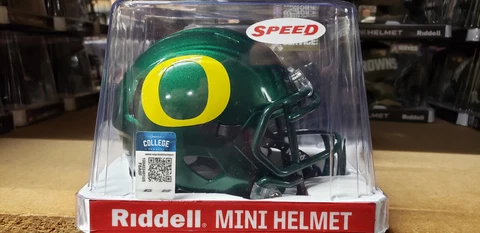 OREGON DUCKS DARK GREEN  MINI HELMET RIDDELL NEW IN BOX Cover