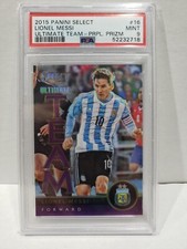 2015-16 PANINI SELECT LIONEL MESSI PURPLE PRIZM ULTIMATE TEAM SP /99 PSA