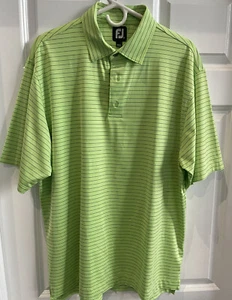 FOOTJOY GOLF SHIRT Herren Large, grün mit blauen Streifen, Polyester Elasthan - Bild 1 von 4