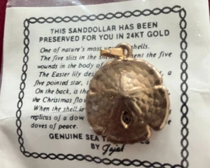 Anhänger - Sand Dollar erhalten in 24K Gold mit Legend of Sand Dollar - Bild 1 von 2