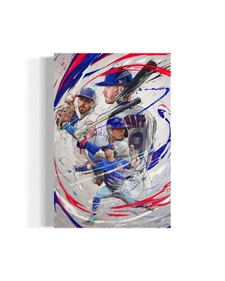 Chicago Cubs 2025 LIENZO | Suzuki | Happ | Imanaga | Swanson | Arte de pared deportivo Foto 1 de 4