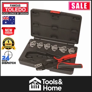 Toledo Multi-Head Crimping Plier Kit Ratcheting 7 x Dies 1 x Crimper 302018 - Picture 1 of 5