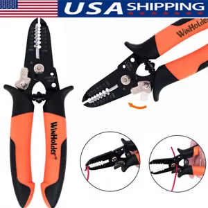 Wire Stripper Cutter Crimper Cable Tool Orange Pliers Multifunctional Electric - Picture 1 of 10
